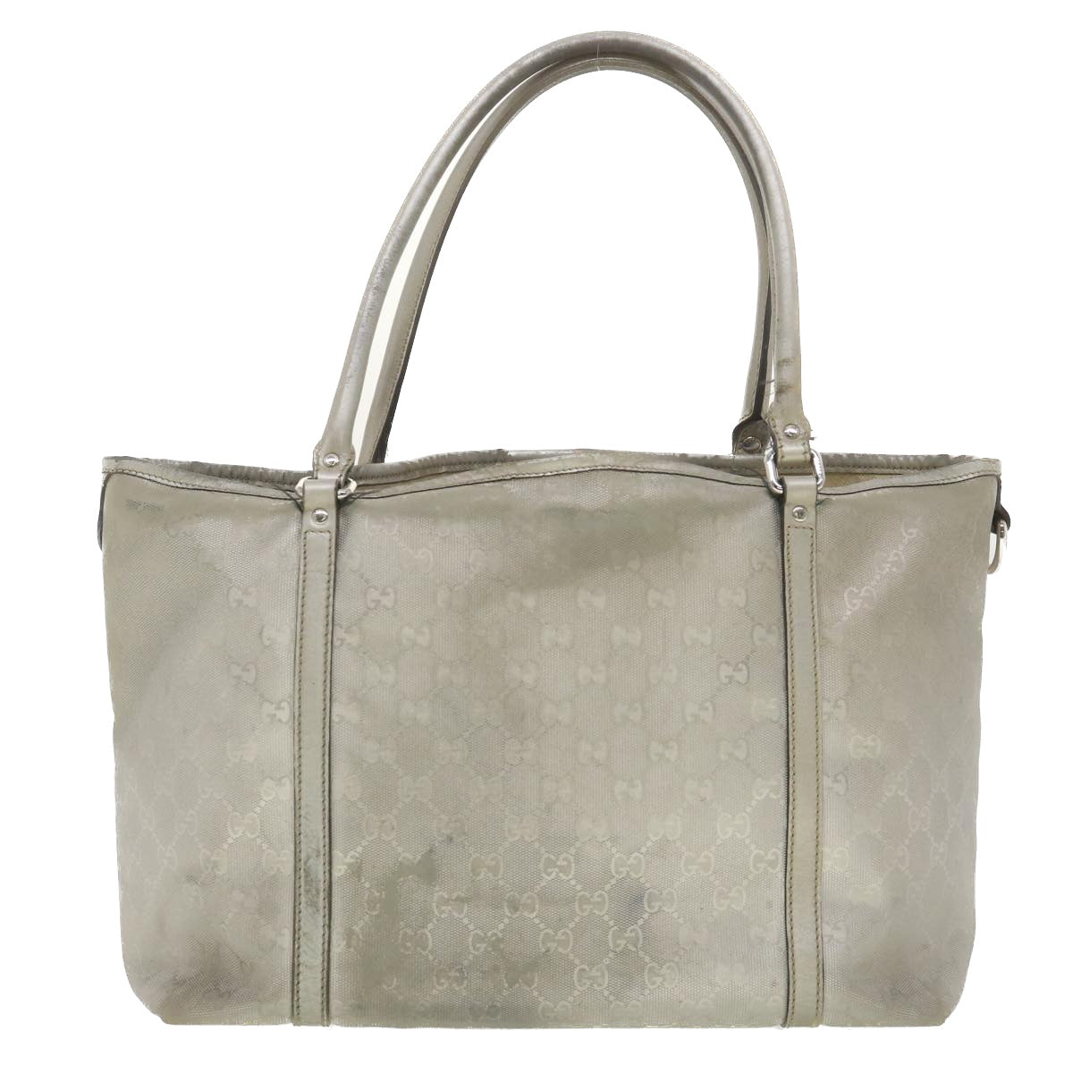 GUCCI GG Canvas Shoulder Bag Silver 197953 Auth ar9096 - 0