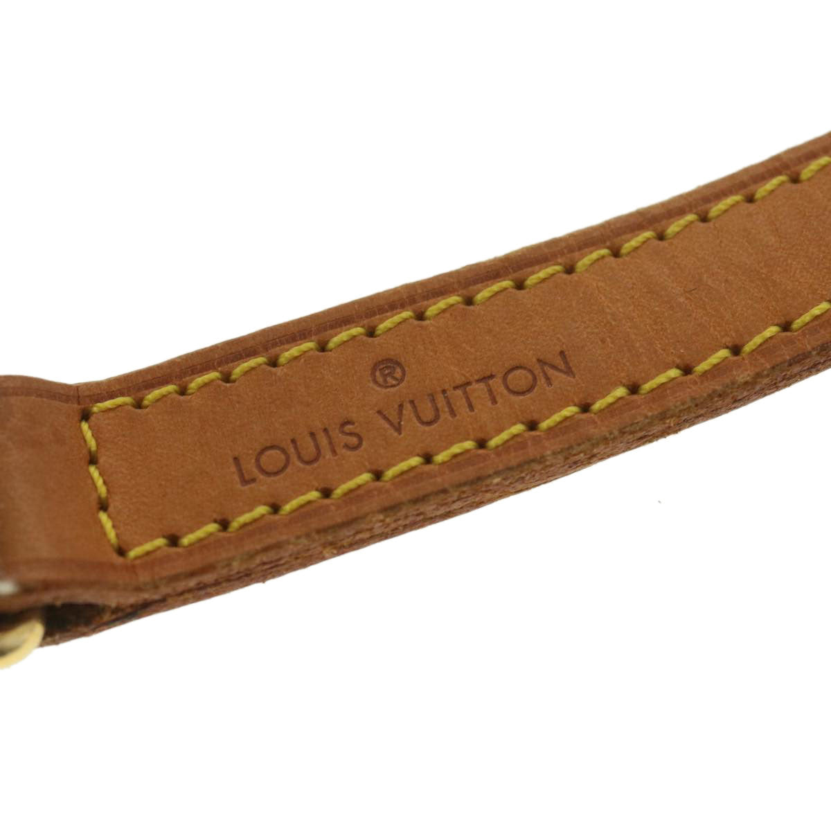LOUIS VUITTON Shoulder Strap Leather 35.4"" Beige LV Auth ar9129