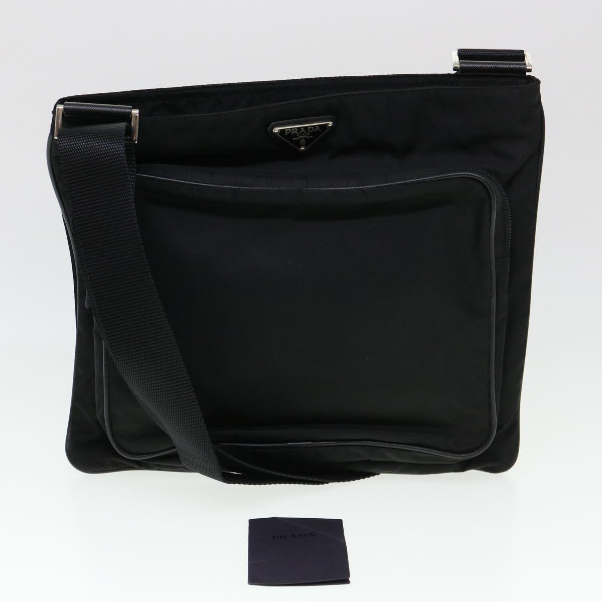 PRADA Shoulder Bag Nylon Black Auth ar9146