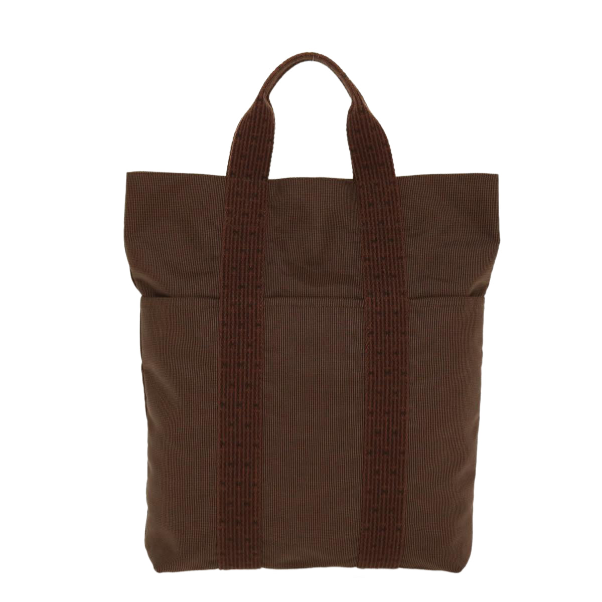 HERMES Her Line Kabas Tote Bag Canvas Brown Auth ar9152 - 0
