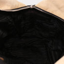 PRADA Boston Bag Canvas 2way Beige Auth ar9161-24