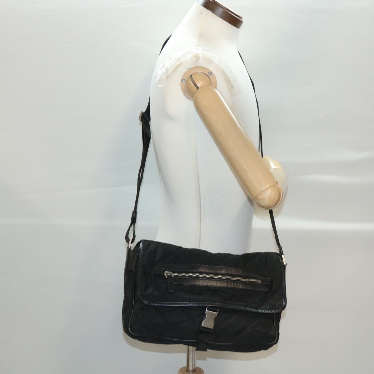 PRADA Shoulder Bag Nylon Black Auth ar9170