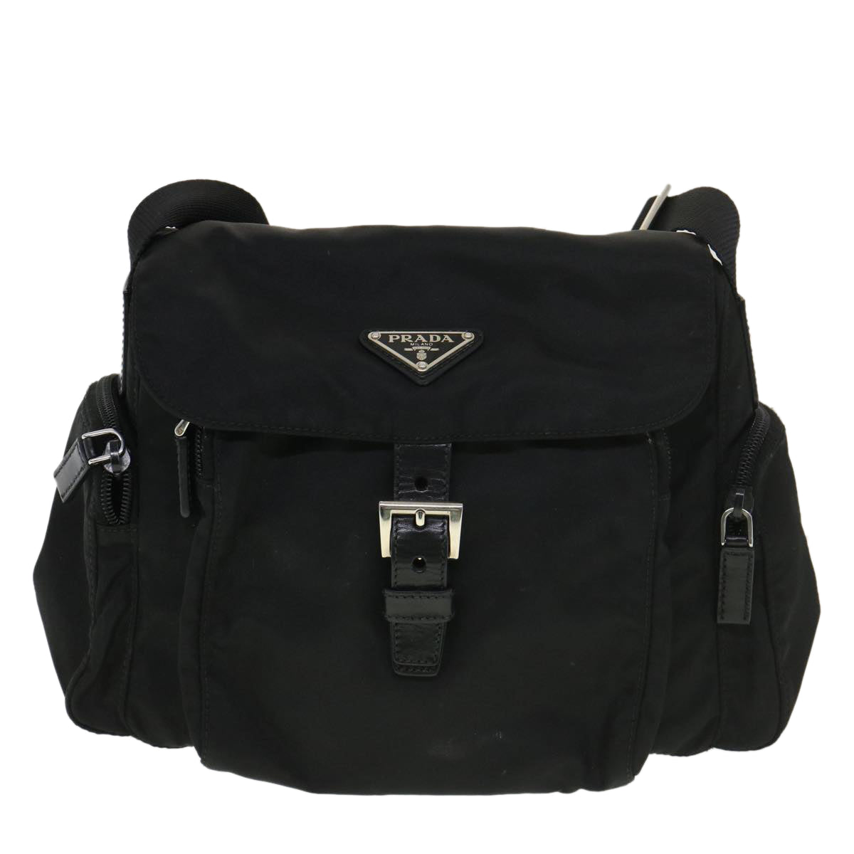 PRADA Shoulder Bag Nylon Black Auth ar9174