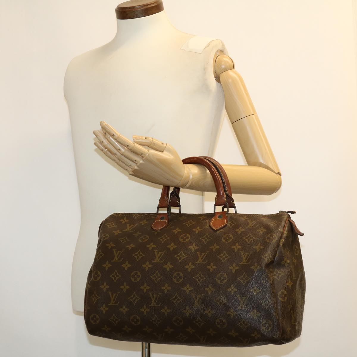 LOUIS VUITTON Monogram Speedy 35 Hand Bag Vintage M41524 LV Auth ar9187