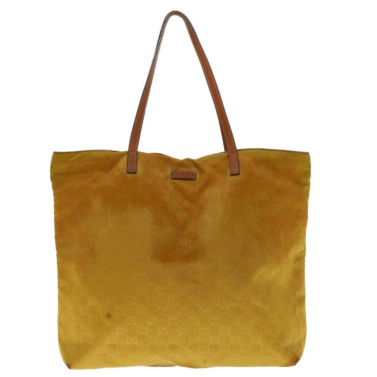 GUCCI GG Canvas Tote Bag Yellow 295252 Auth ar9227