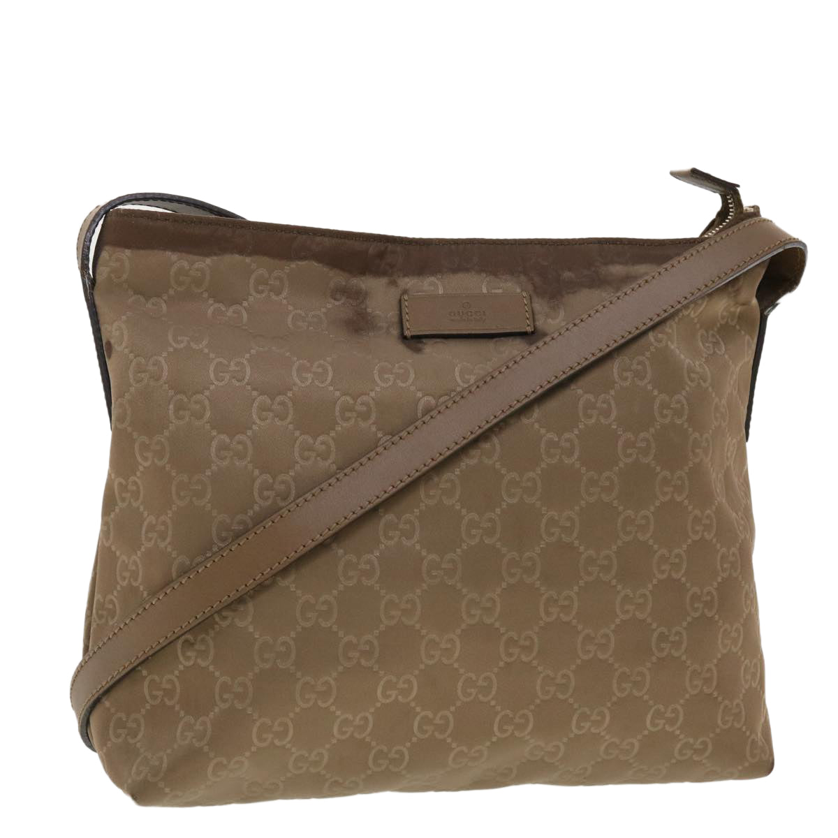 GUCCI GG Canvas Shoulder Bag Brown 314529 Auth ar9228