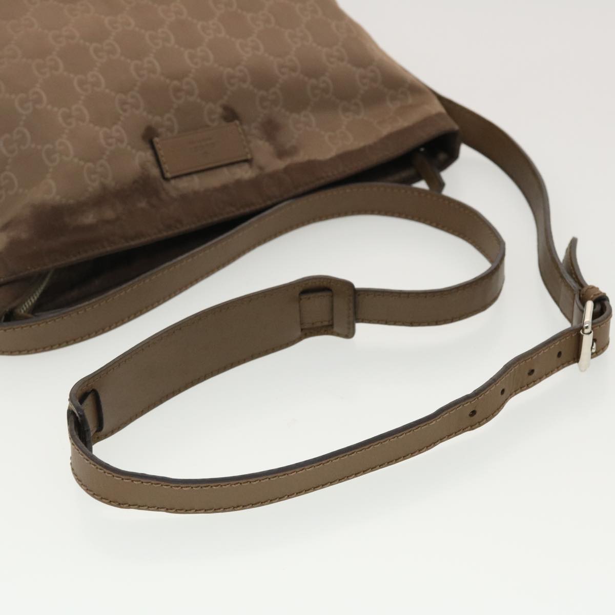 GUCCI GG Canvas Shoulder Bag Brown 314529 Auth ar9228