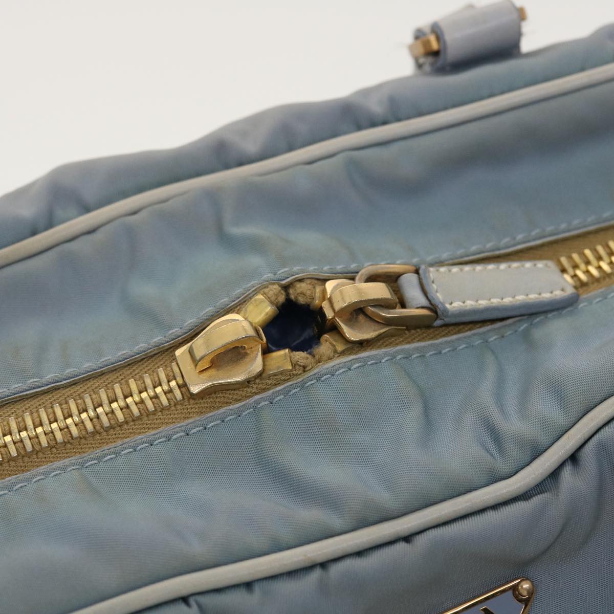 PRADA Hand Bag Nylon Light Blue Auth ar9240