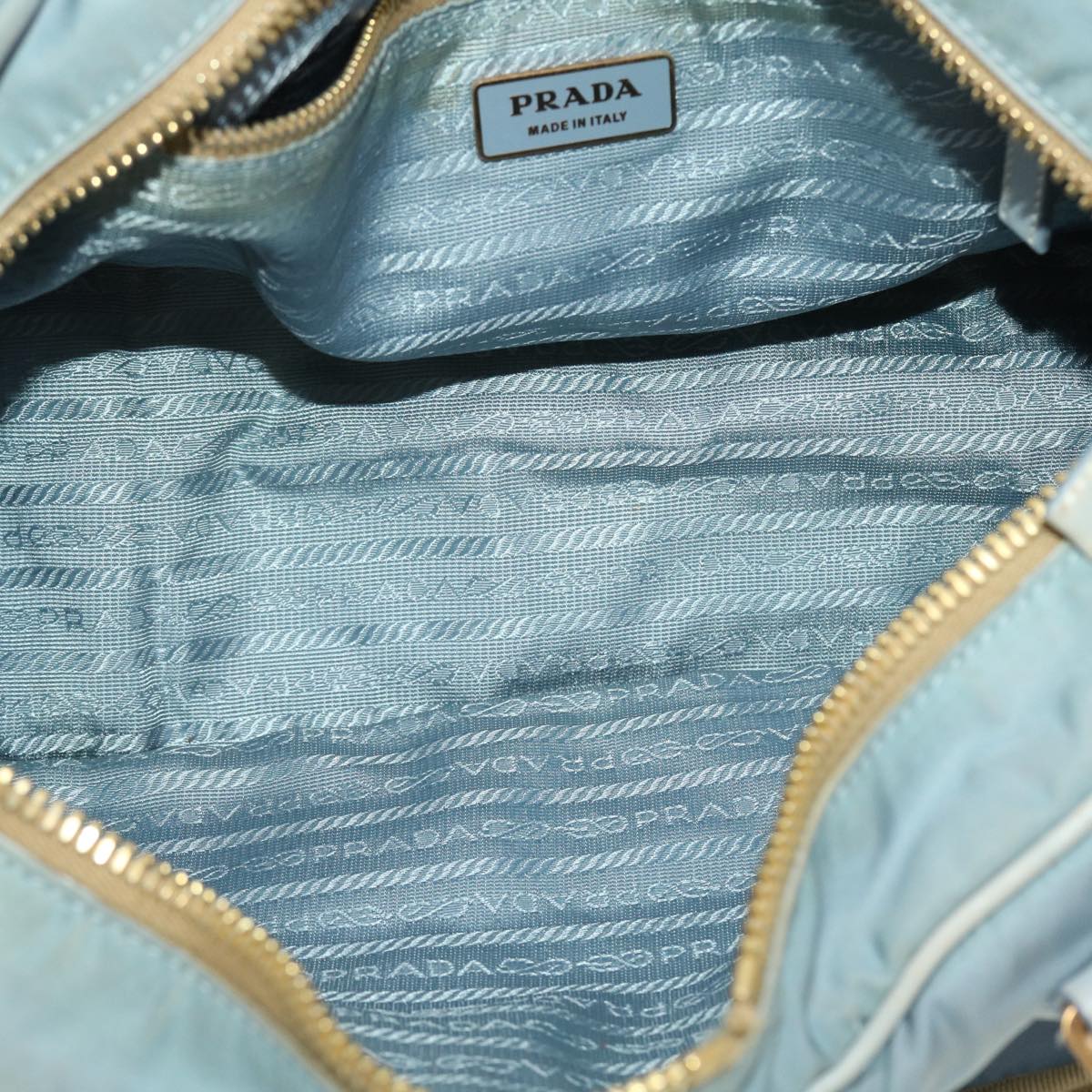 PRADA Hand Bag Nylon Light Blue Auth ar9240