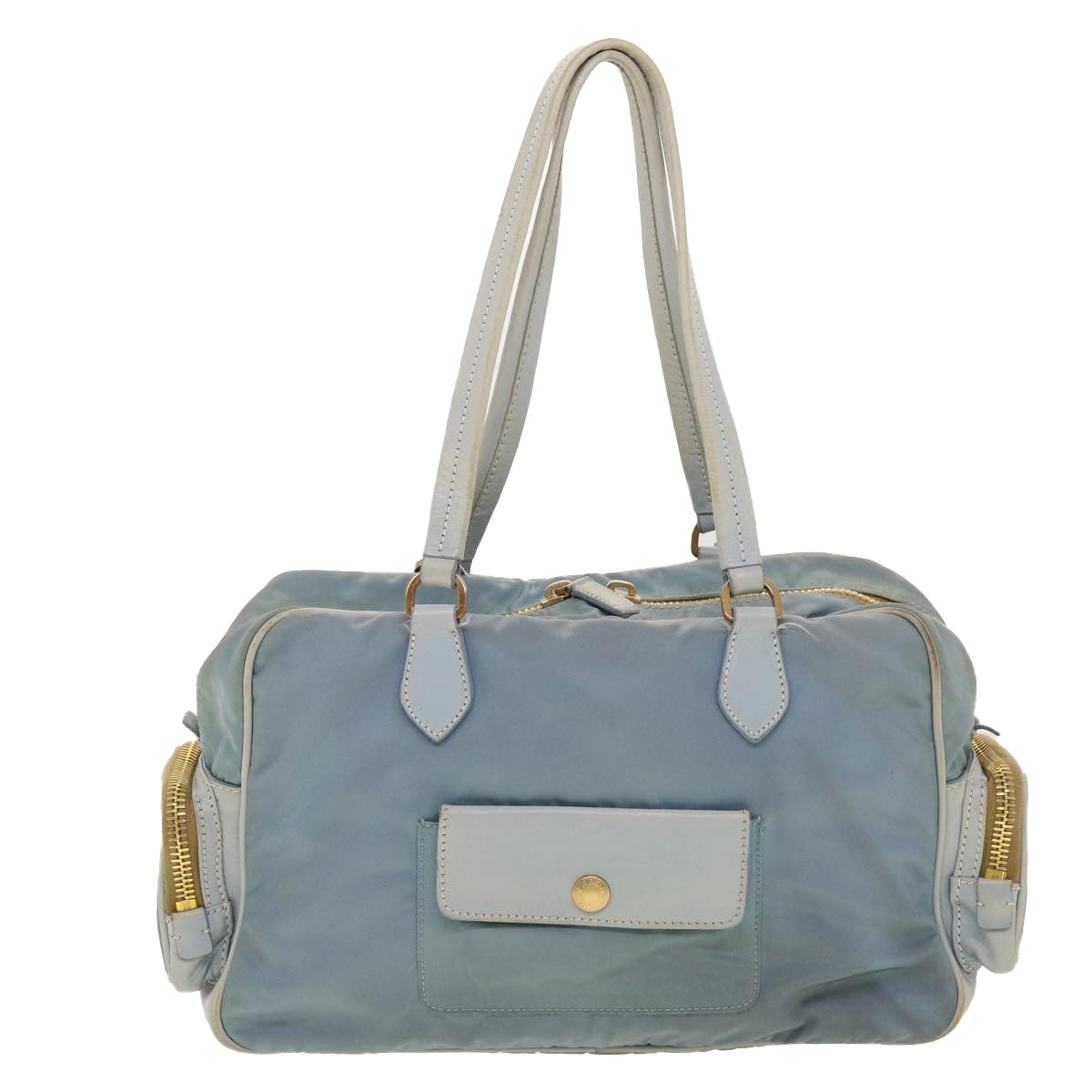 PRADA Hand Bag Nylon Light Blue Auth ar9240