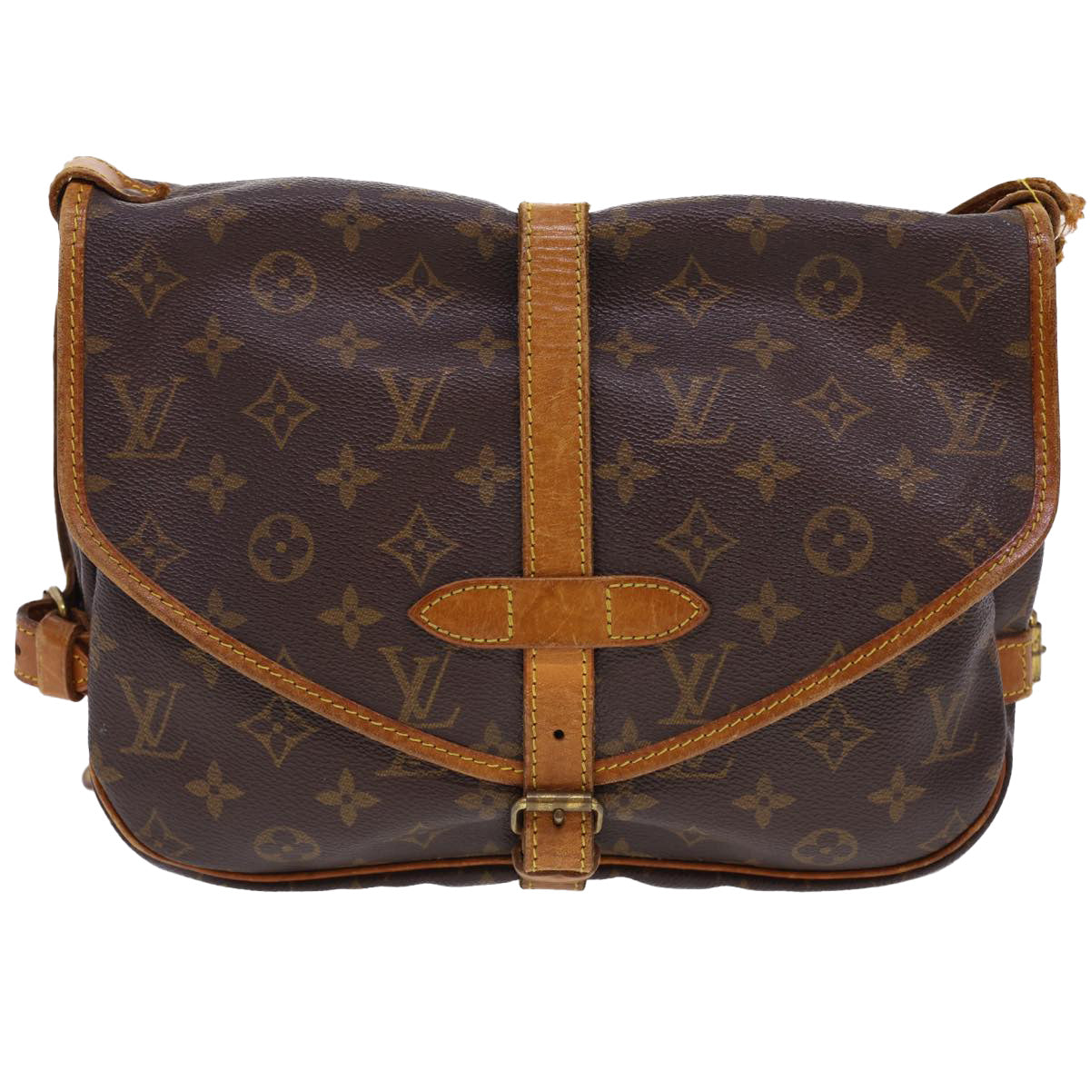 LOUIS VUITTON Monogram Saumur 30 Shoulder Bag M42256 LV Auth ar9252