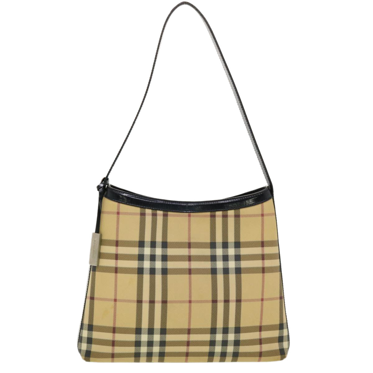 BURBERRY Nova Check Shoulder Bag Nylon Beige Auth ar9274