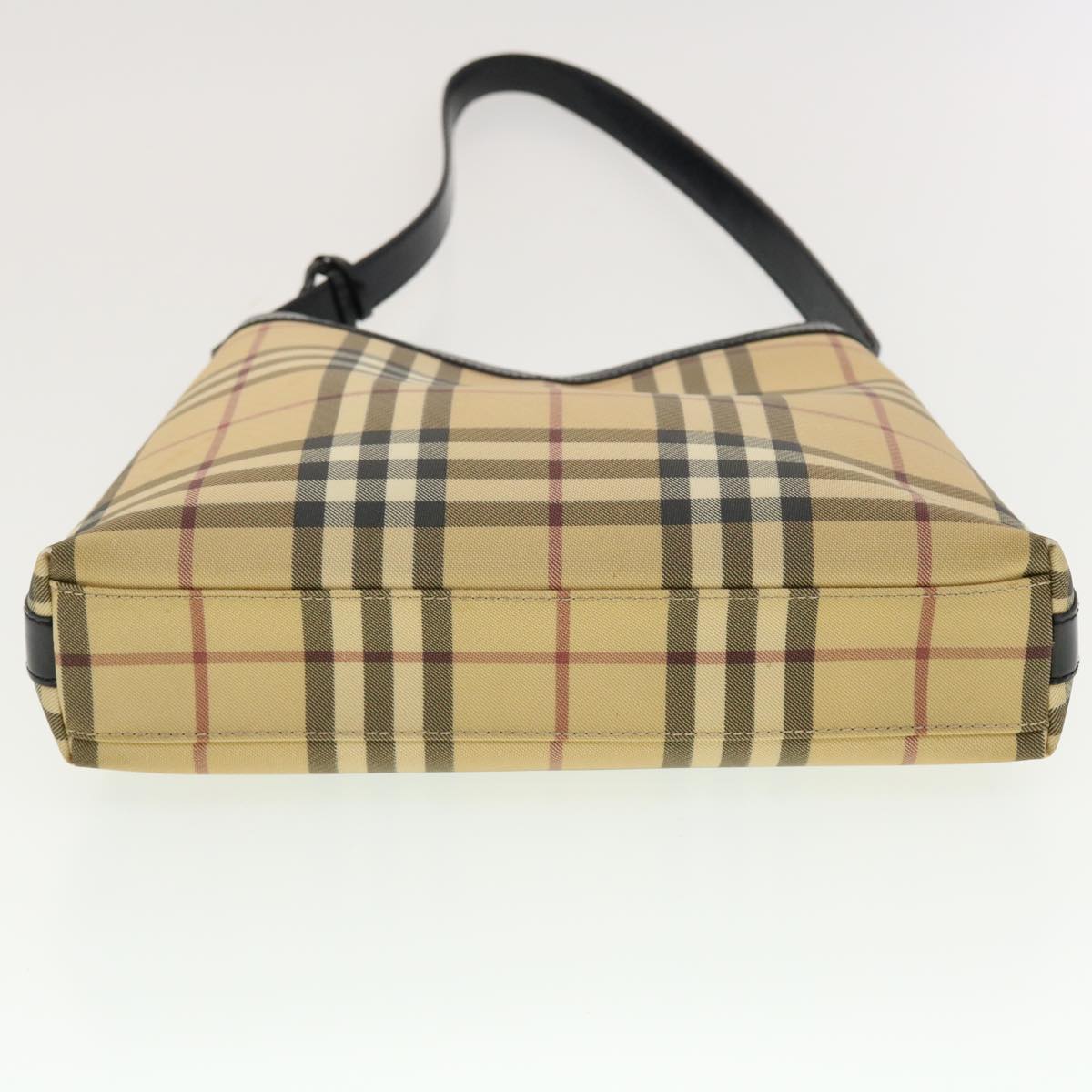 BURBERRY Nova Check Shoulder Bag Nylon Beige Auth ar9274