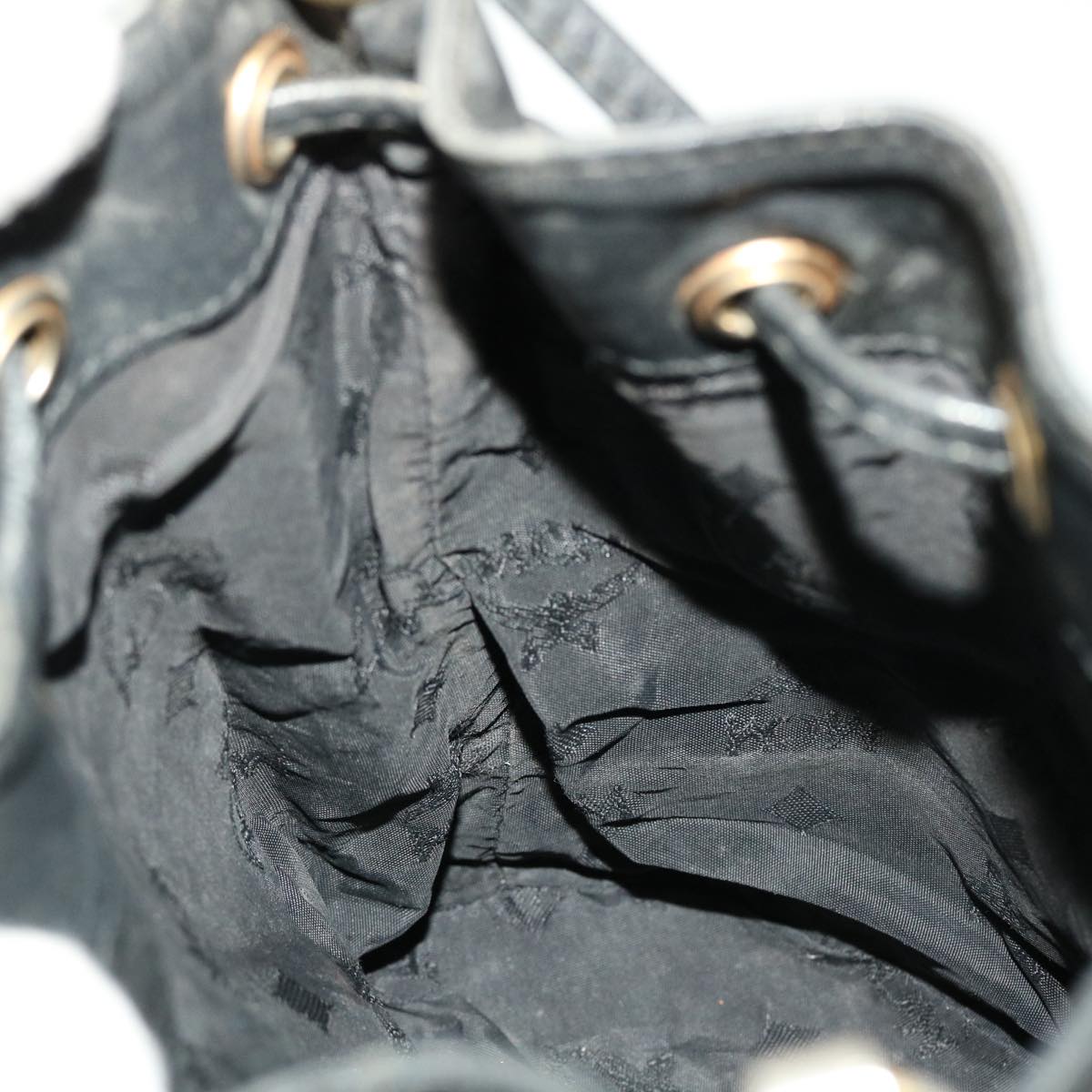 MCM Vicetos Logogram Shoulder Bag Nylon Black Auth ar9292