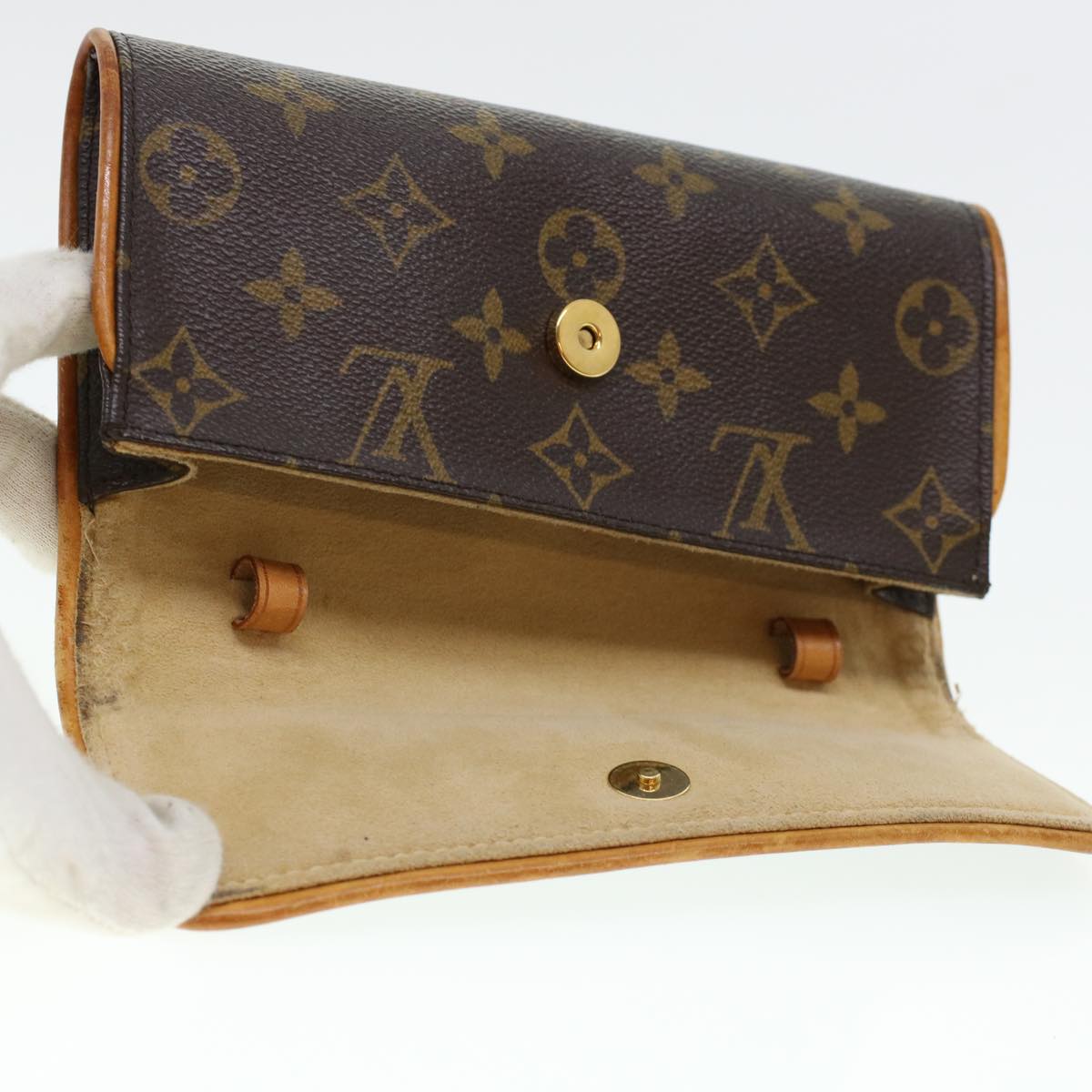 LOUIS VUITTON Monogram Pochette Twin PM Shoulder Bag M51854 LV Auth ar9314B