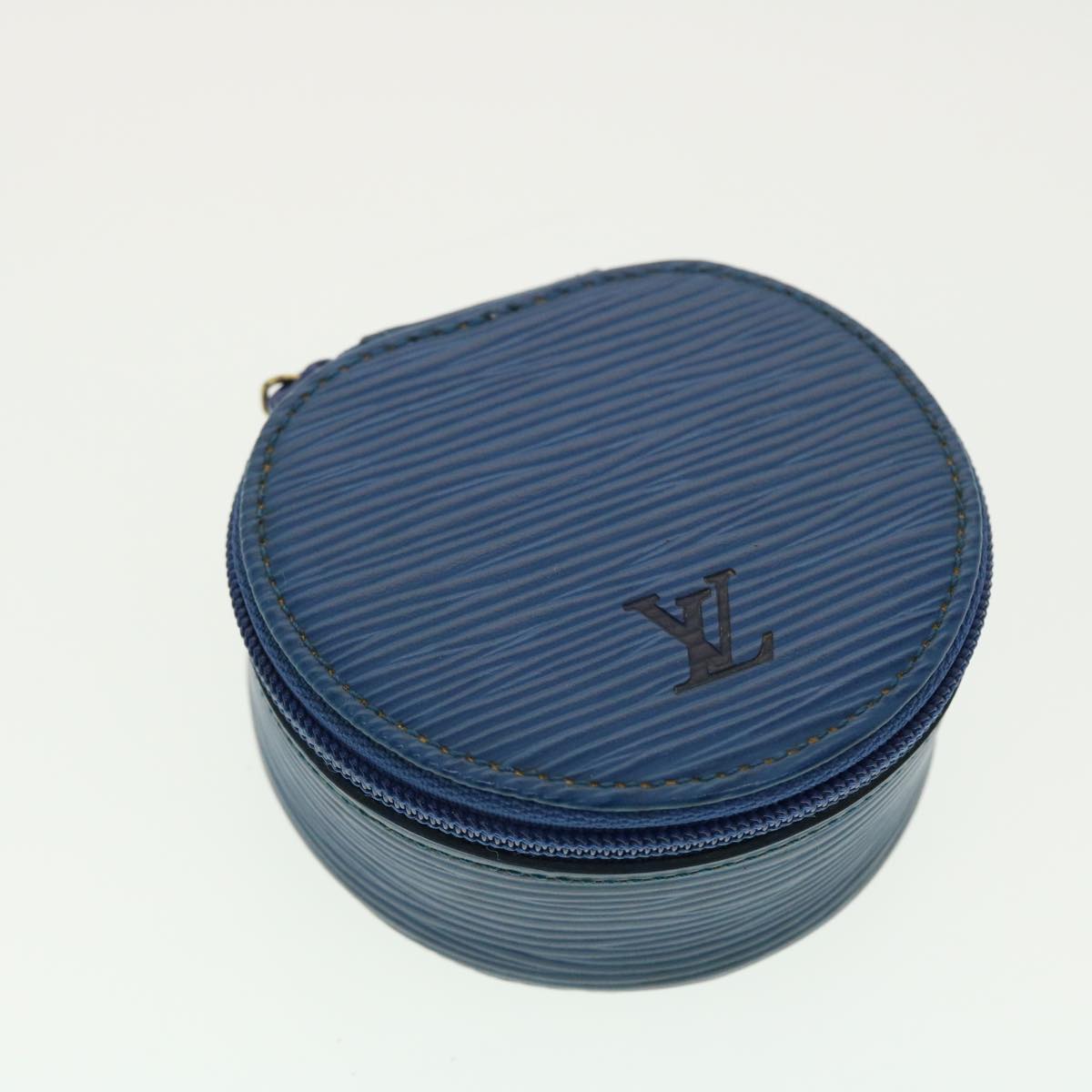 LOUIS VUITTON Epi Ecrin Bijoux8 Jewelry Box Blue M48225 LV Auth ar9319B