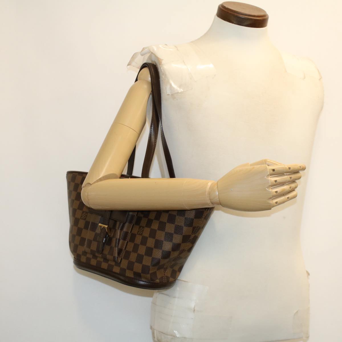 LOUIS VUITTON Damier Ebene Manosque PM Tote Bag N51121 LV Auth ar9320B