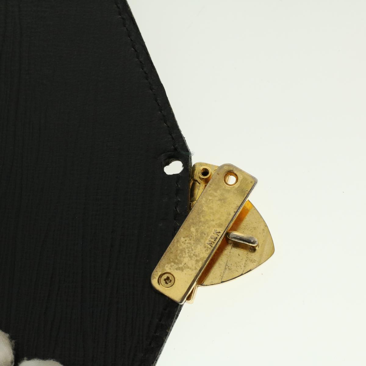 VERSACE Clutch Bag Leather Black Auth ar9410