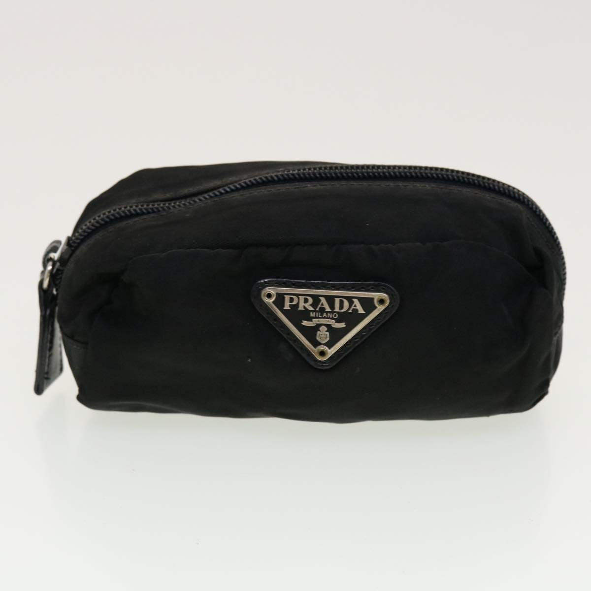 PRADA Pouch Nylon 3Set Black Beige Auth ar9411