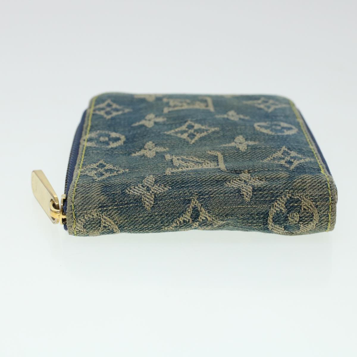 LOUIS VUITTON Monogram Denim Mini Zippy Wallet Wallet Blue M95342 Auth ar9433B