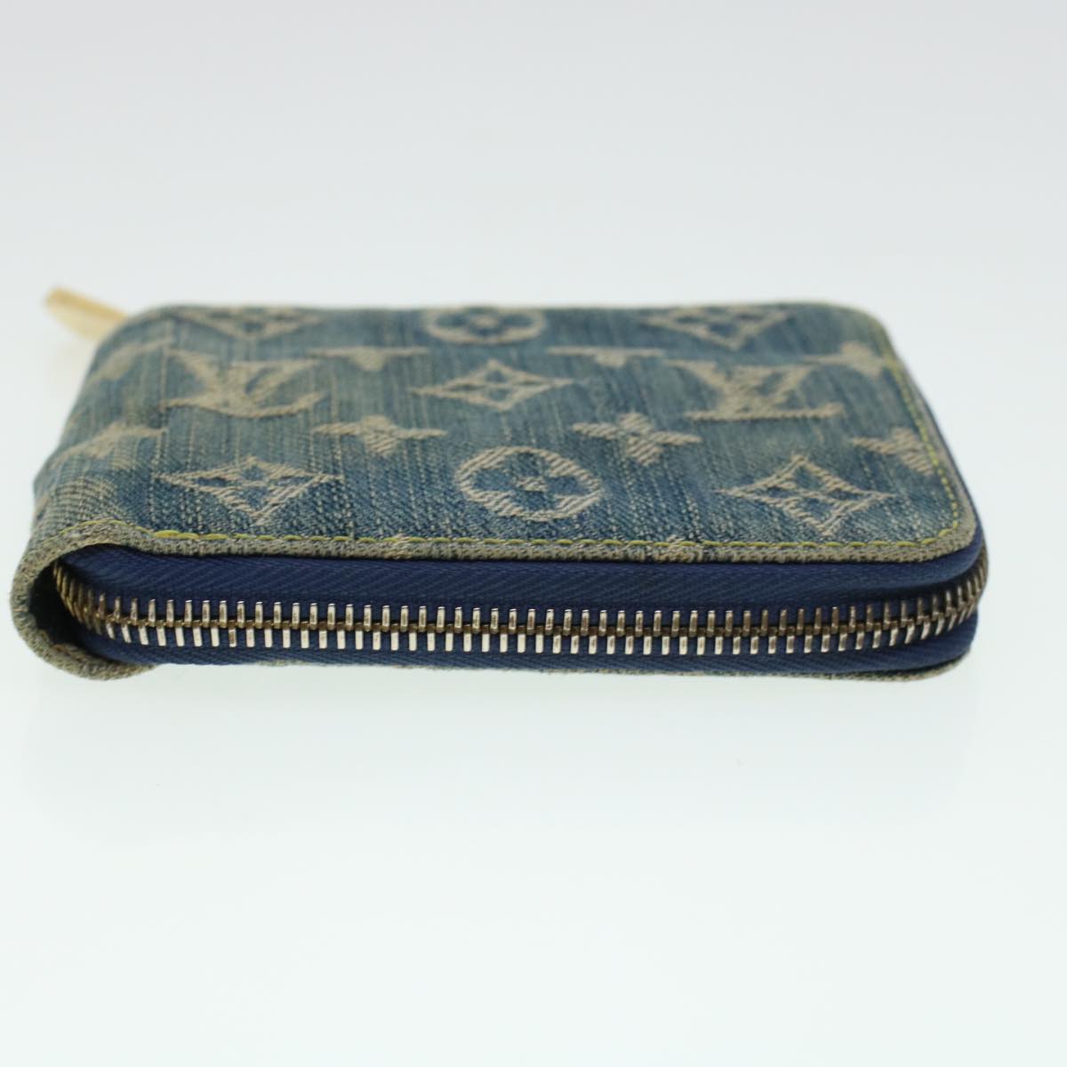 LOUIS VUITTON Monogram Denim Mini Zippy Wallet Wallet Blue M95342 Auth ar9433B