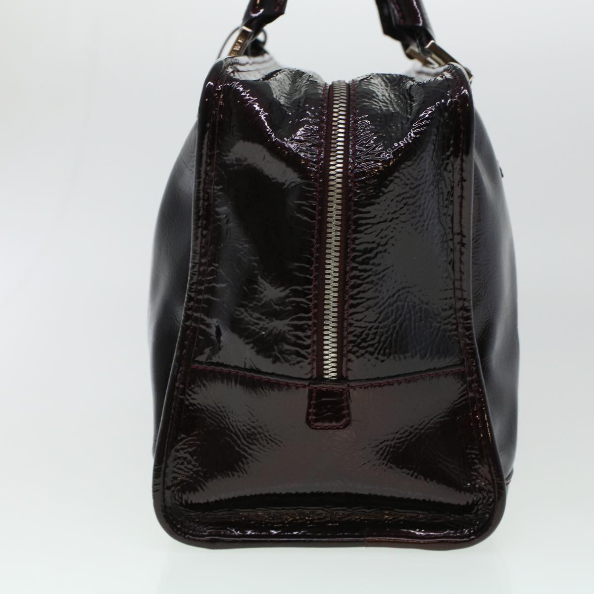 LOEWE Hand Bag Patent Leather Wine Red Auth ar9455