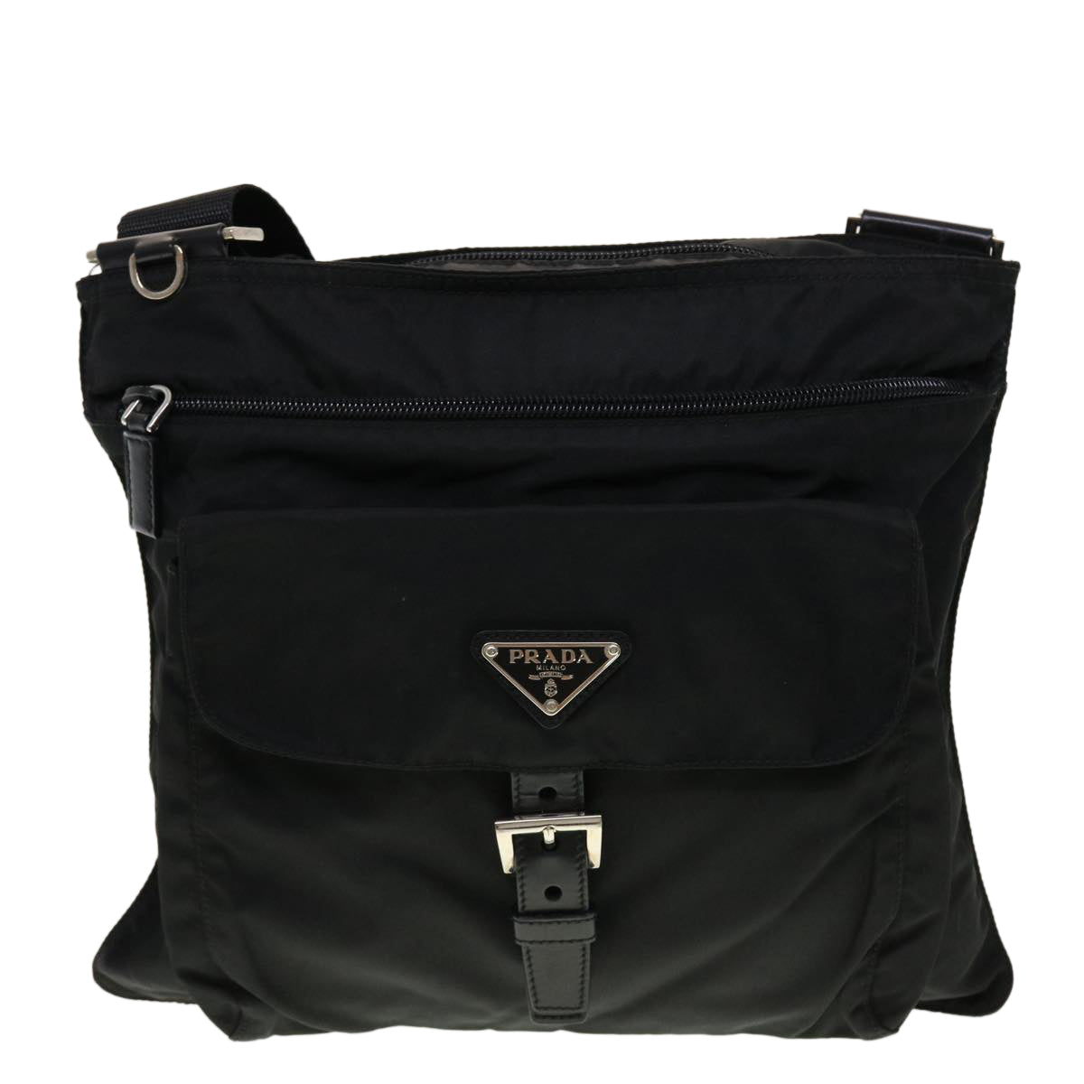PRADA Shoulder Bag Nylon Black Auth ar9486