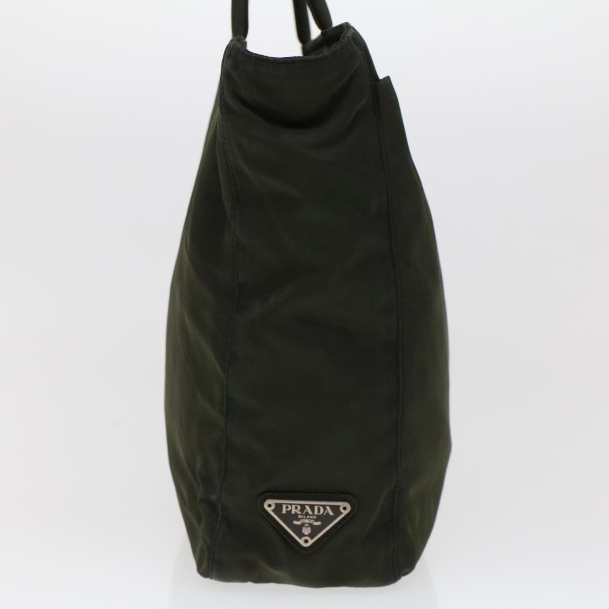 PRADA Hand Bag Nylon Khaki Auth ar9492