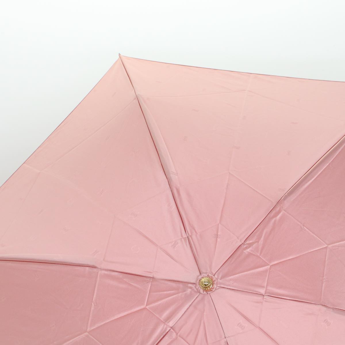 CELINE Macadam Canvas Folding Umbrella Nylon Pink Auth ar9495