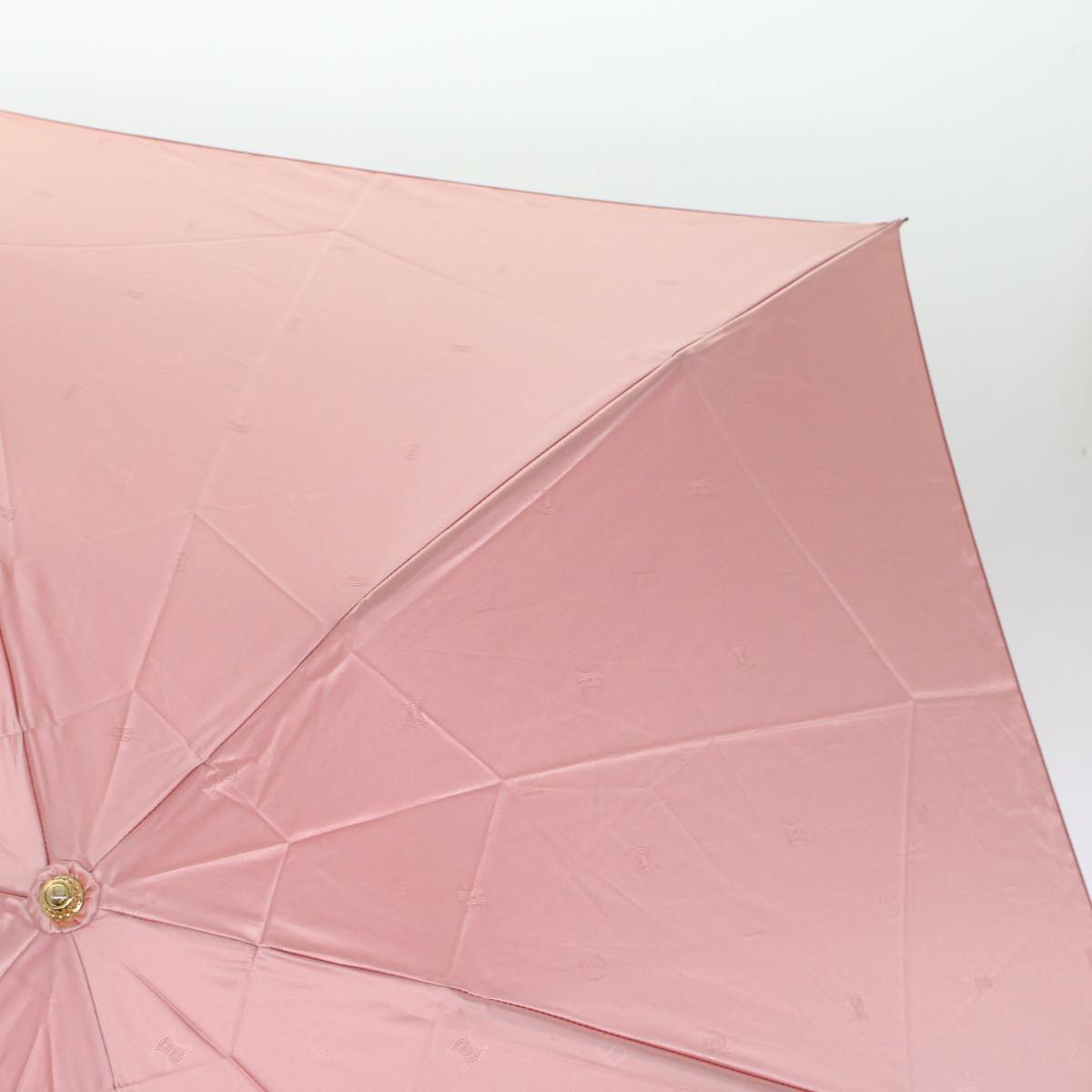 CELINE Macadam Canvas Folding Umbrella Nylon Pink Auth ar9495