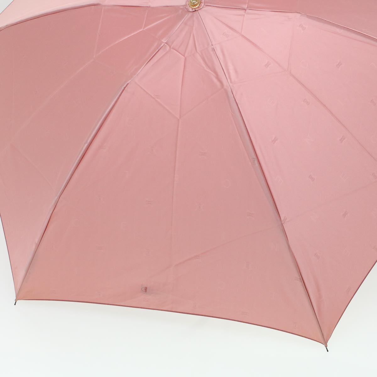 CELINE Macadam Canvas Folding Umbrella Nylon Pink Auth ar9495