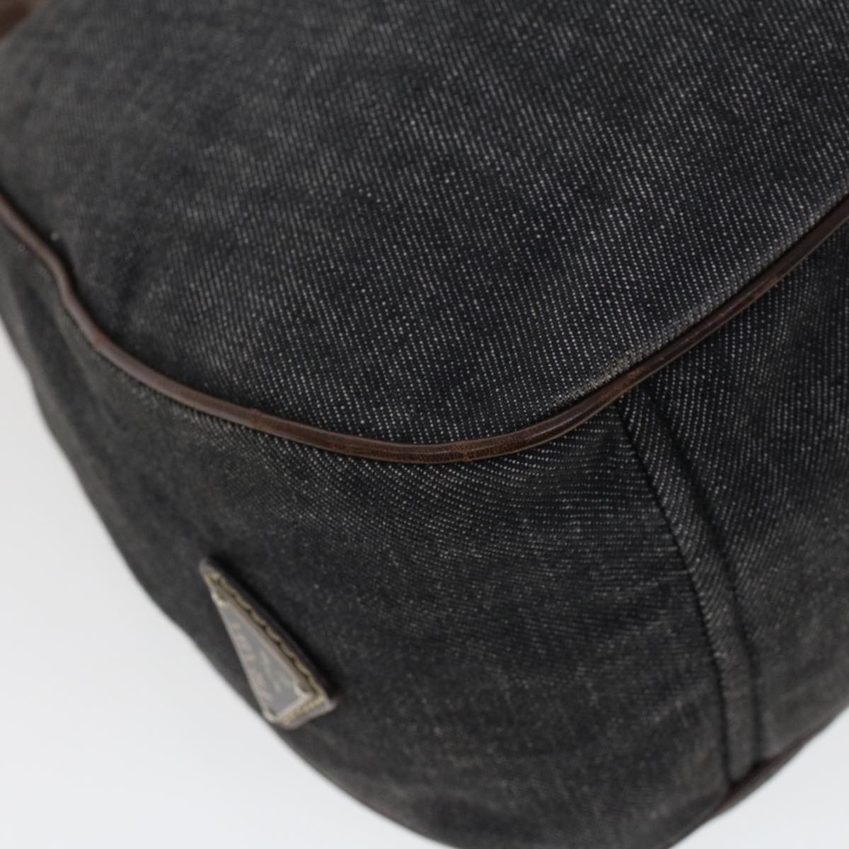 PRADA Shoulder Bag Denim Gray Auth ar9496