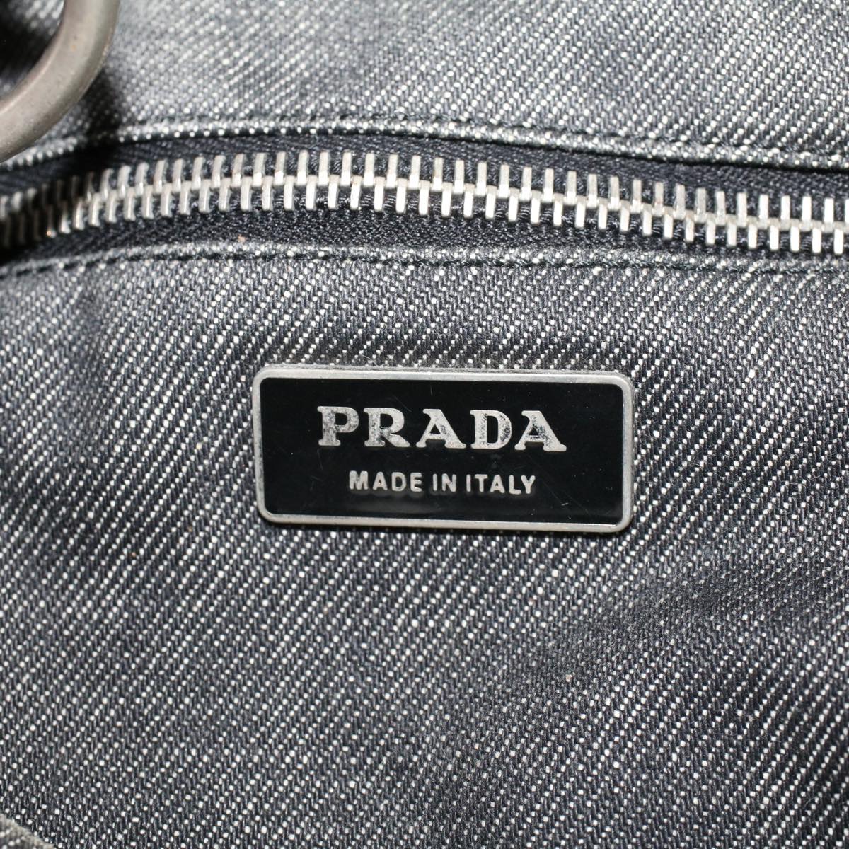 PRADA Shoulder Bag Denim Gray Auth ar9496
