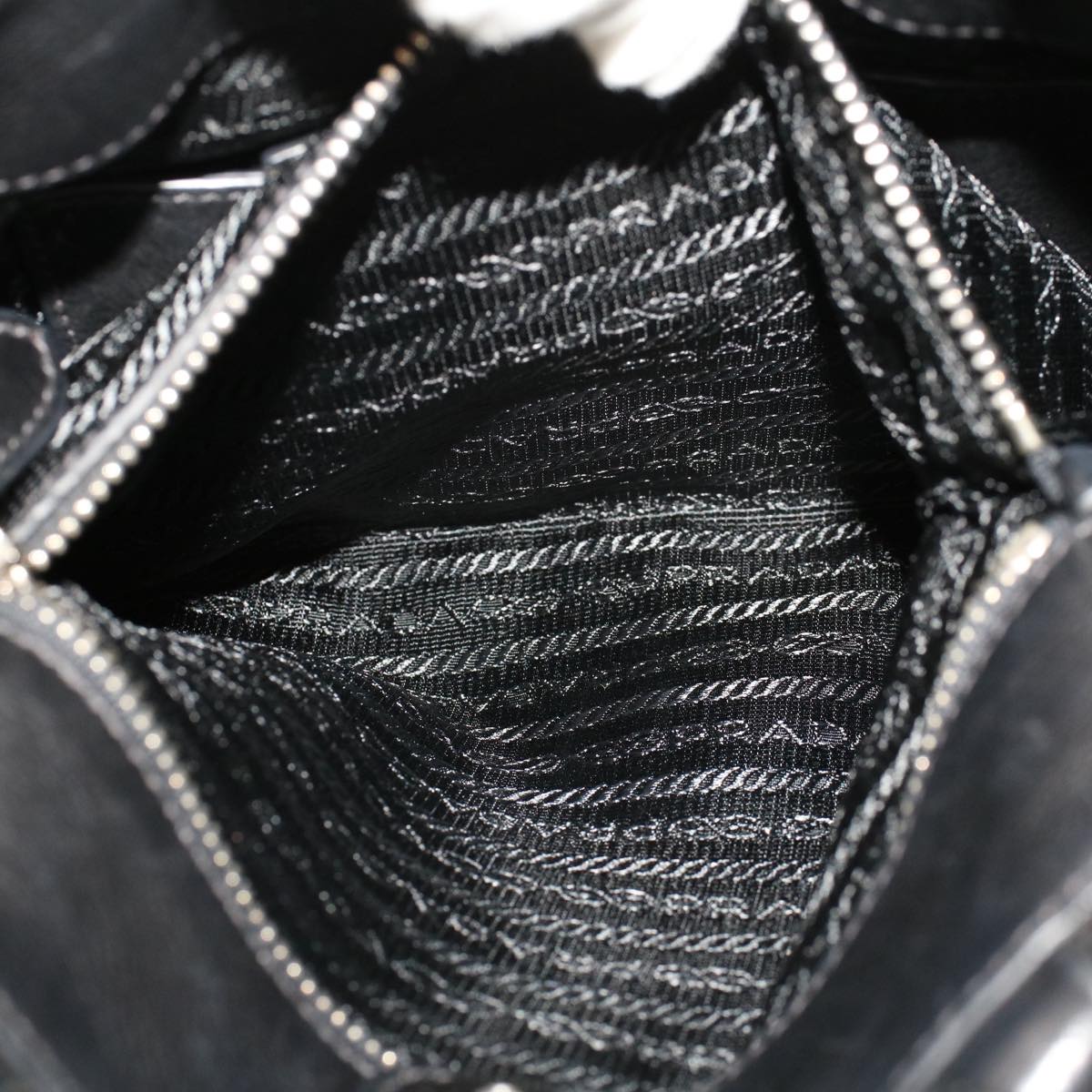 PRADA Shoulder Bag Leather Black Auth ar9500