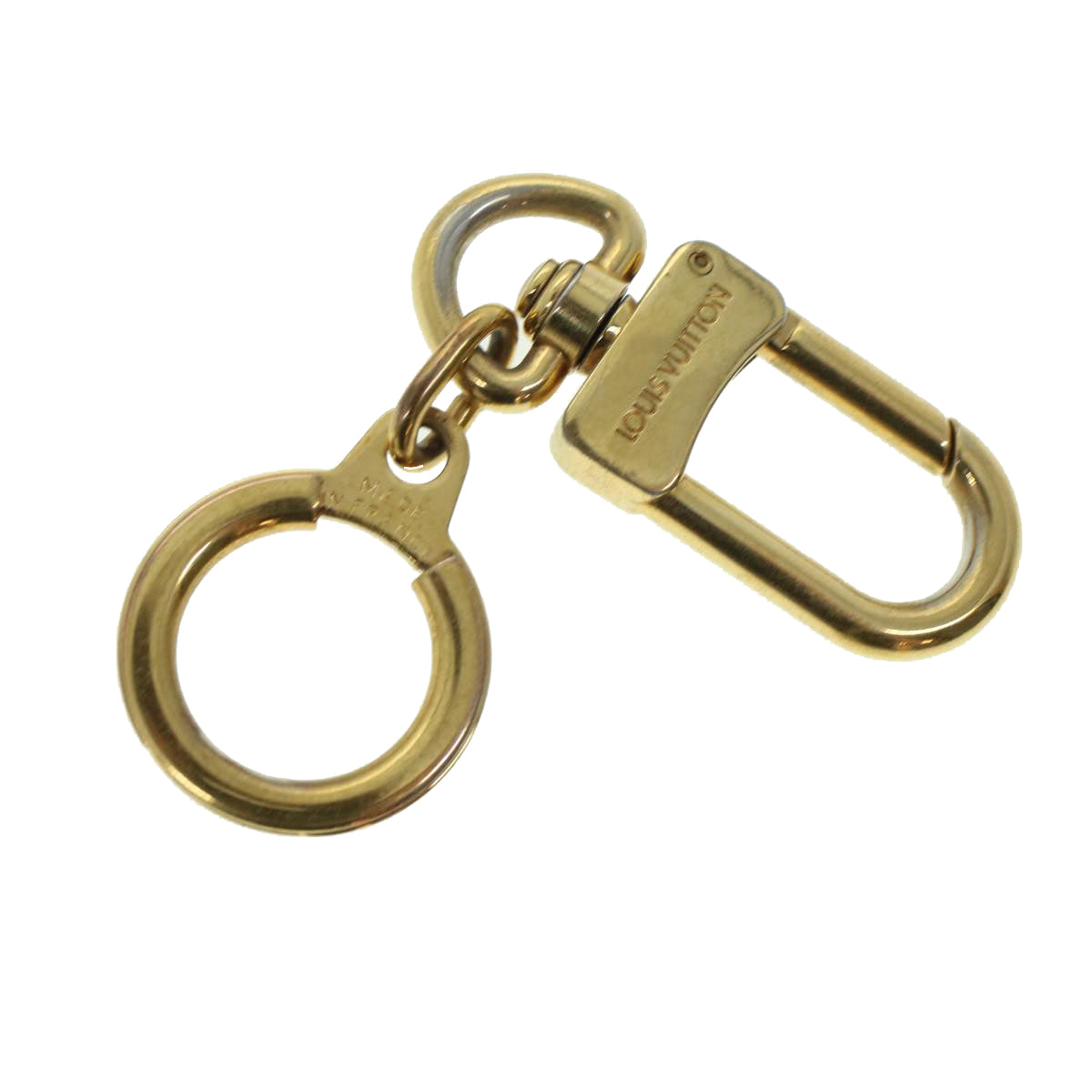 LOUIS VUITTON Anneau Cles Key Holder Metal Gold Tone LV Auth ar9512