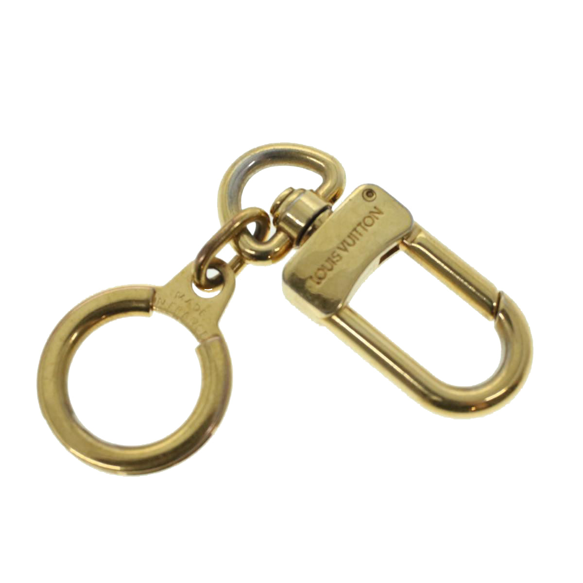 LOUIS VUITTON Anneau Cles Key Holder Metal Gold Tone LV Auth ar9512 - 0