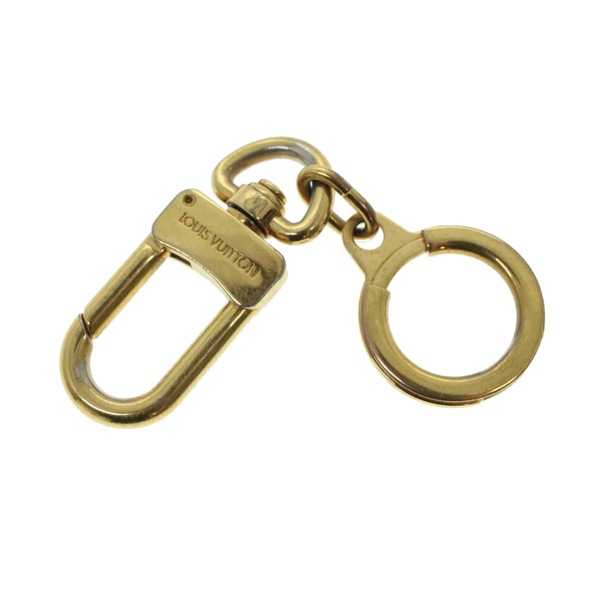 LOUIS VUITTON Anneau Cles Key Holder Metal Gold Tone LV Auth ar9512