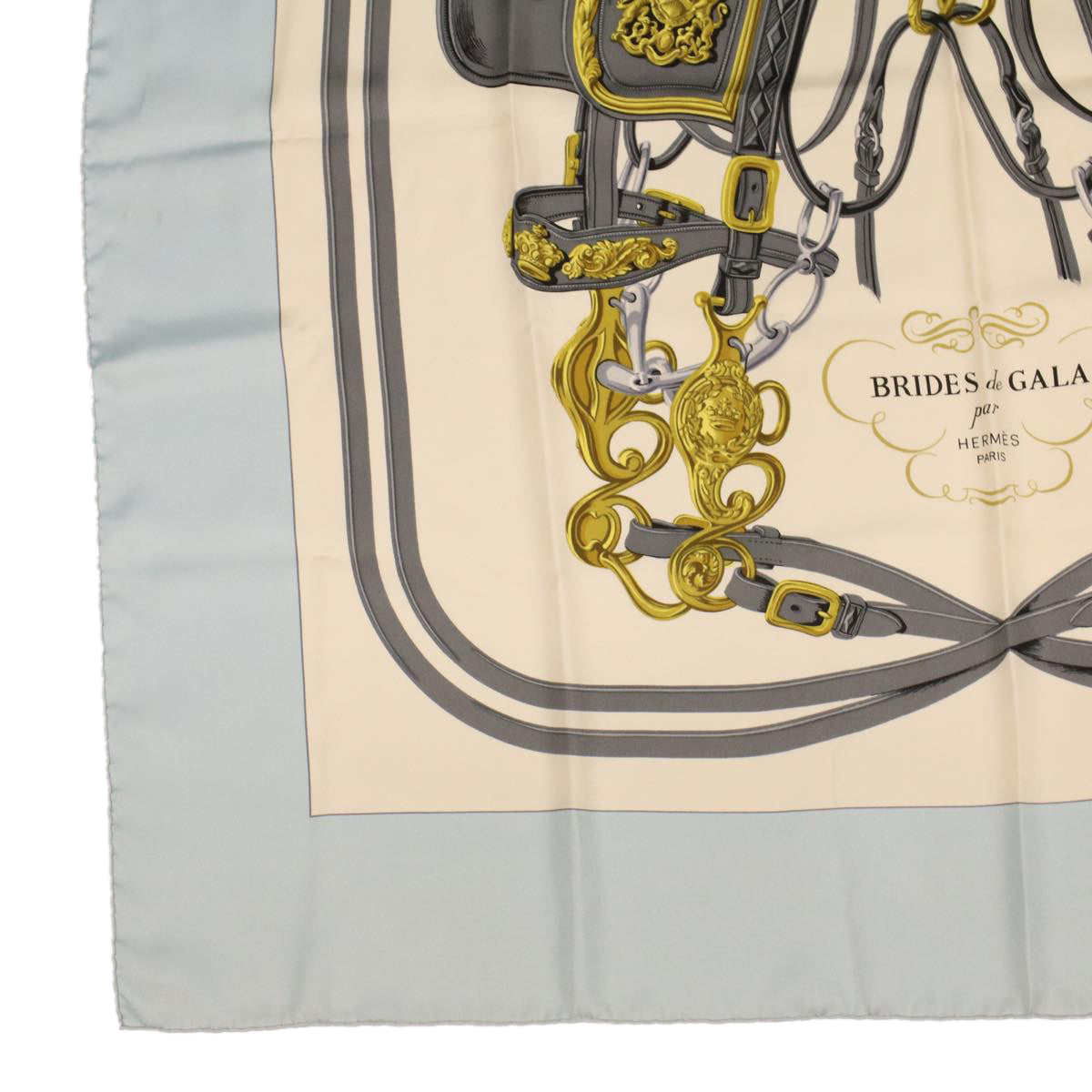 HERMES Carre 90 Scarf ""BRIDES DE GALA"" Silk Blue Auth ar9530B