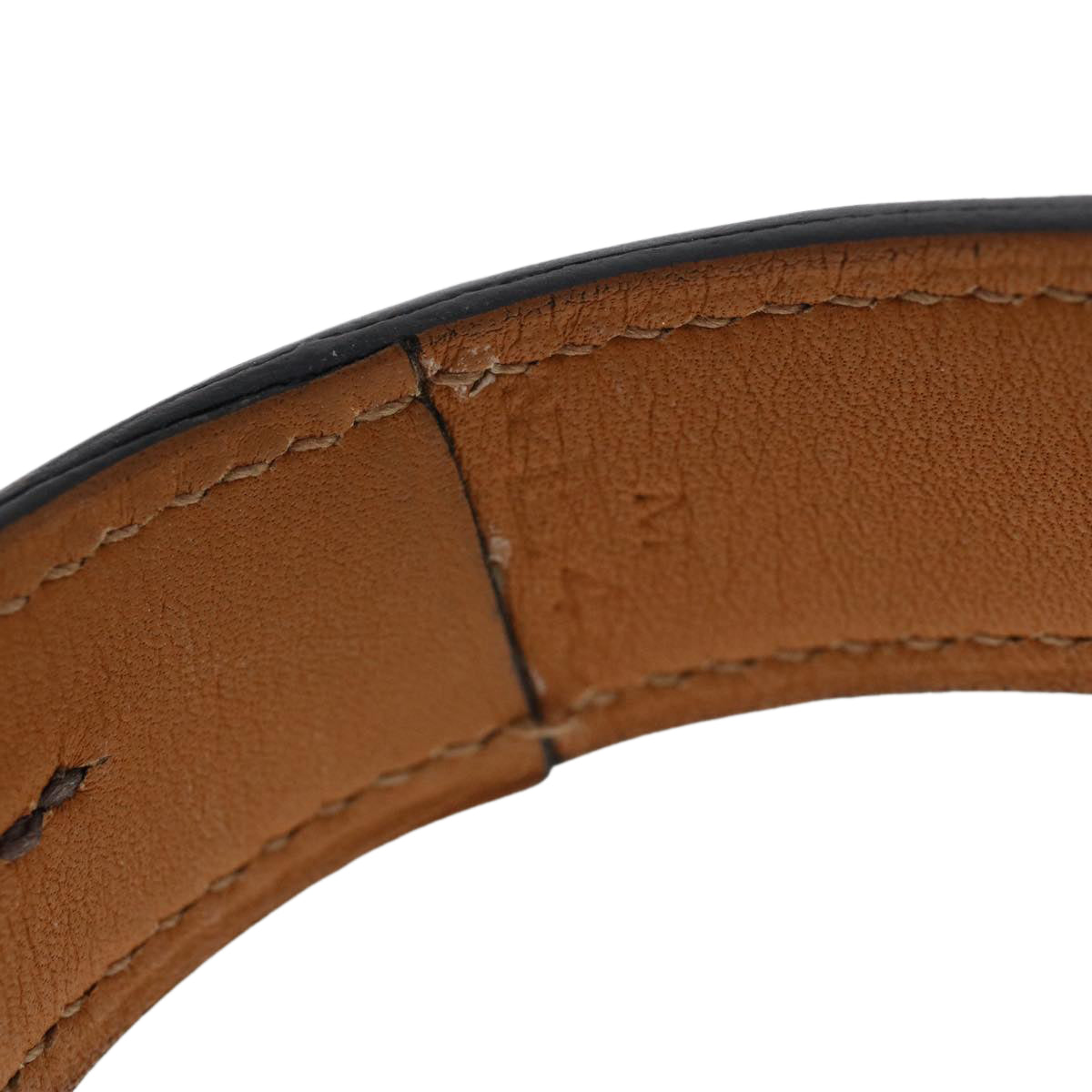 HERMES Bracelet Crocodile leather Brown Auth ar9533B