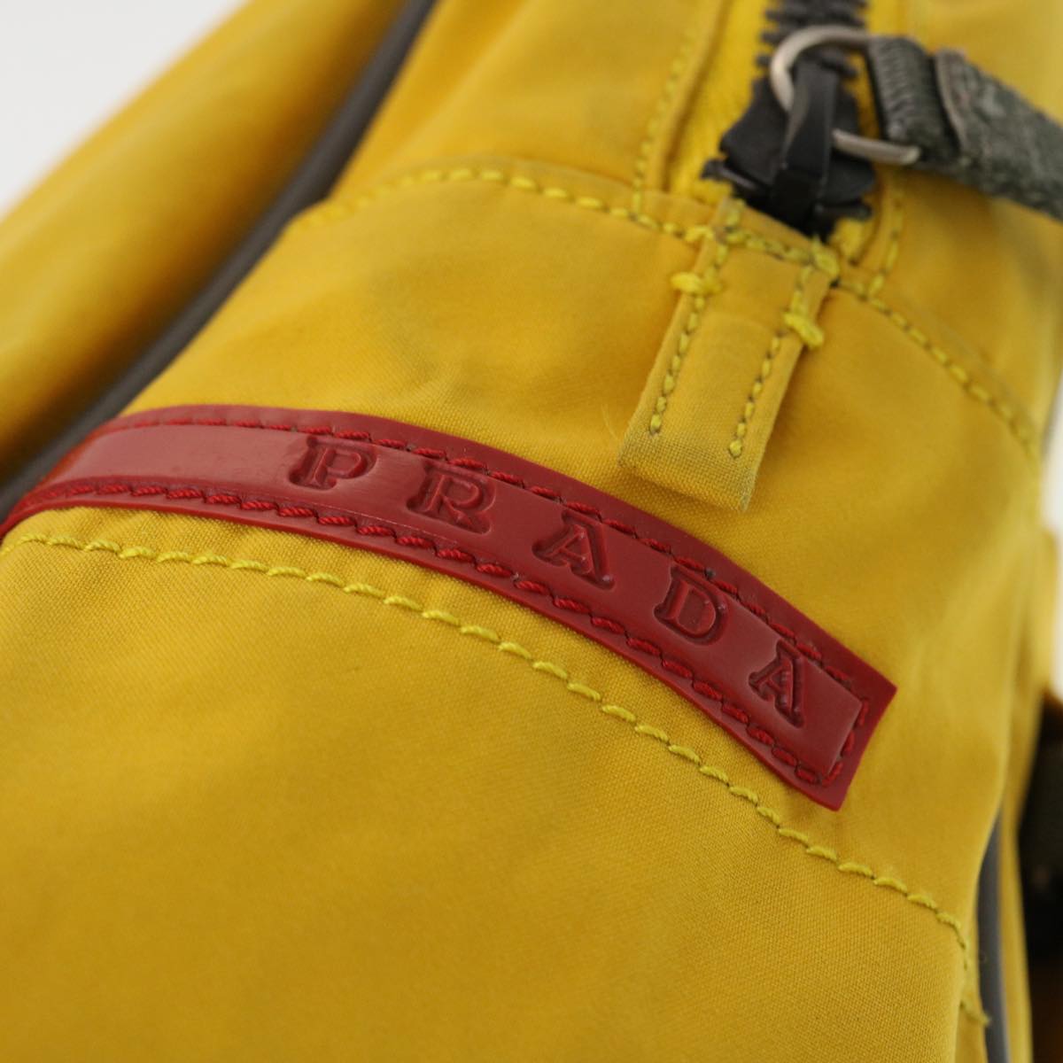 PRADA PRADA Sports Hand Bag Nylon Yellow Auth ar9542B