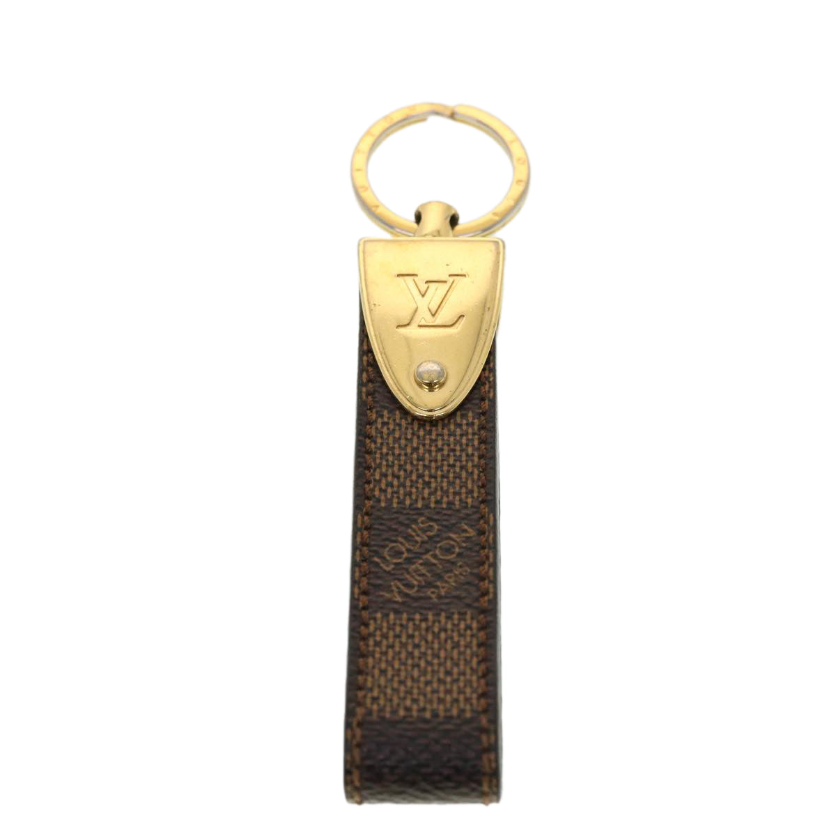 LOUIS VUITTON Damier Ebene Porte Cles Dragonne Key Holder M65050 LV Auth ar9550B - 0