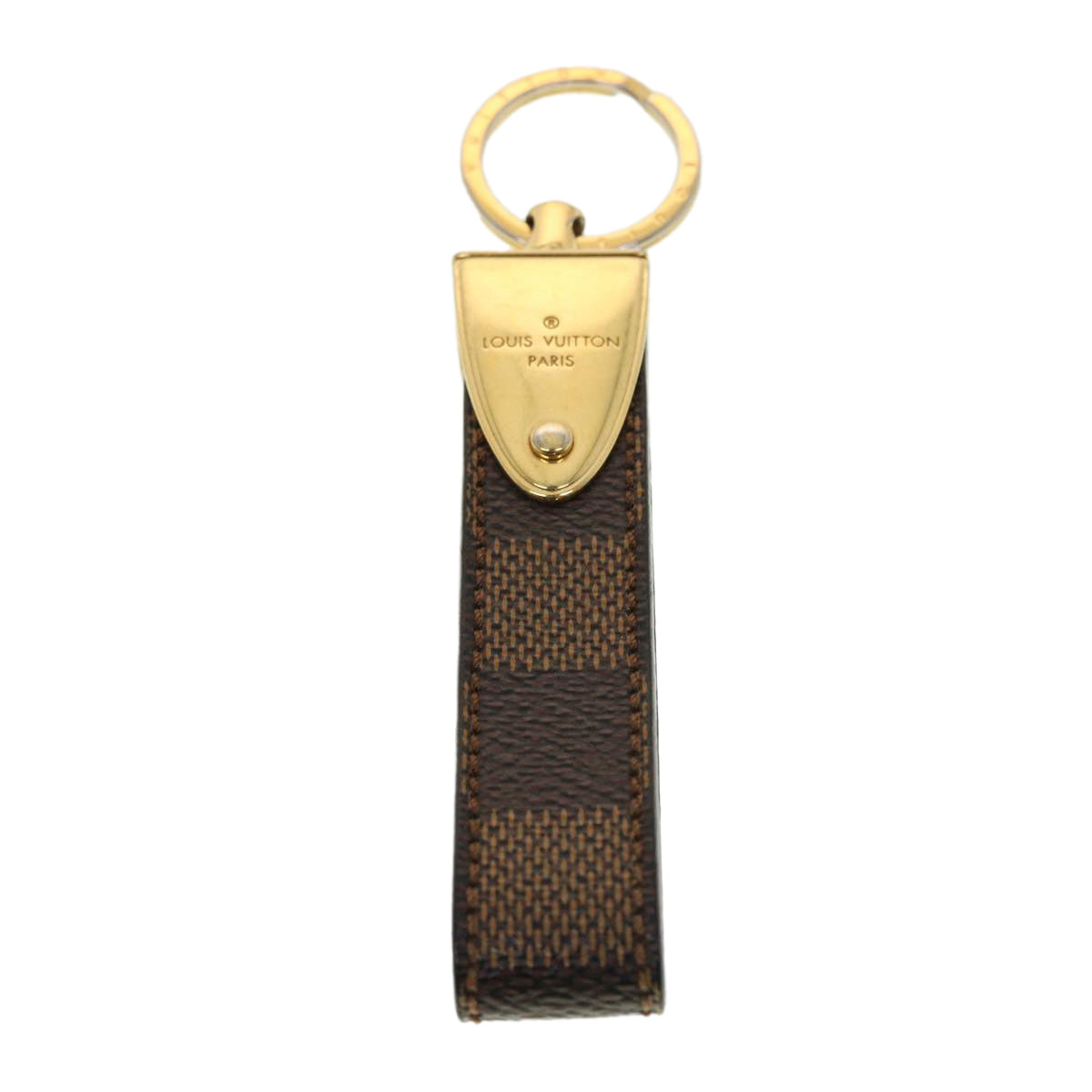 LOUIS VUITTON Damier Ebene Porte Cles Dragonne Key Holder M65050 LV Auth ar9550B