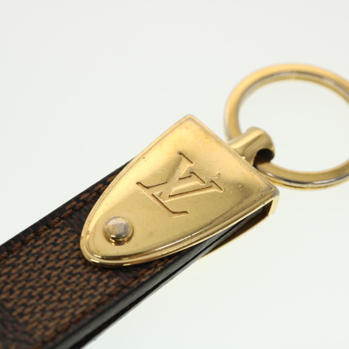 LOUIS VUITTON Damier Ebene Porte Cles Dragonne Key Holder M65050 LV Auth ar9550B