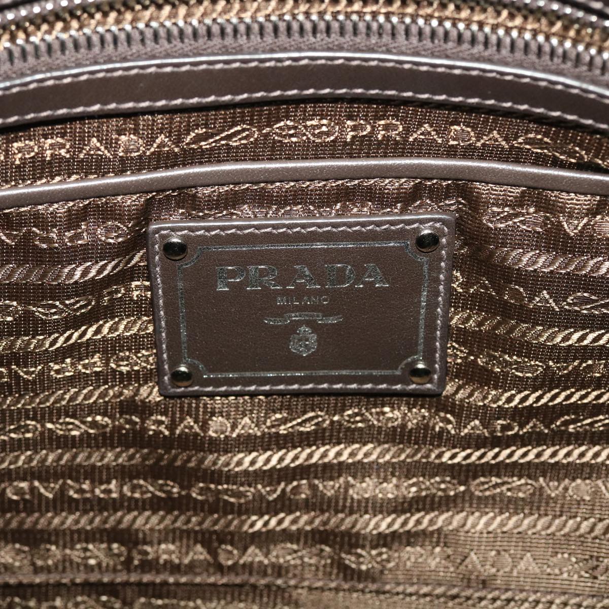 PRADA Hand Bag Nylon 2way Brown Auth ar9568