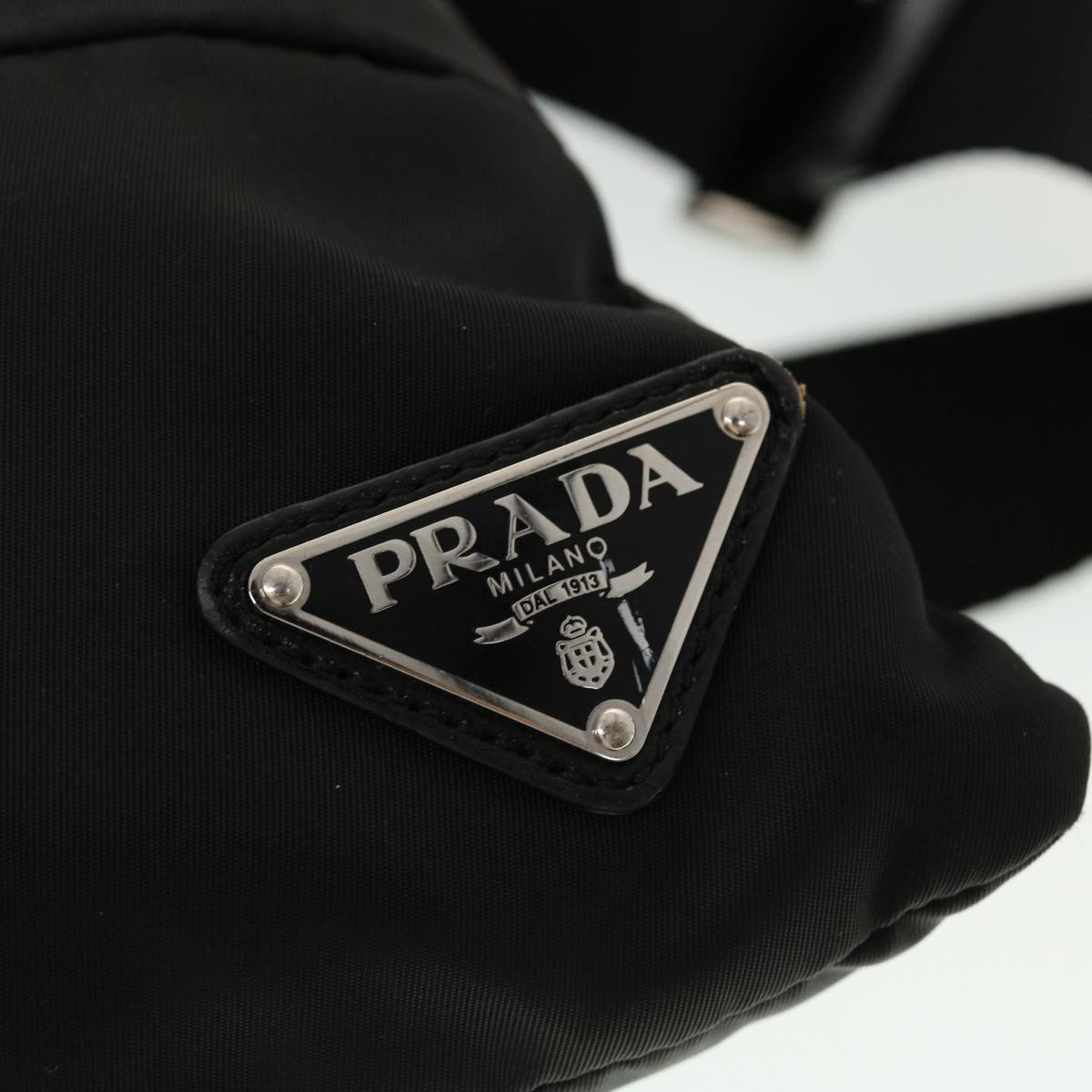 PRADA Shoulder Bag Nylon Black Auth ar9571