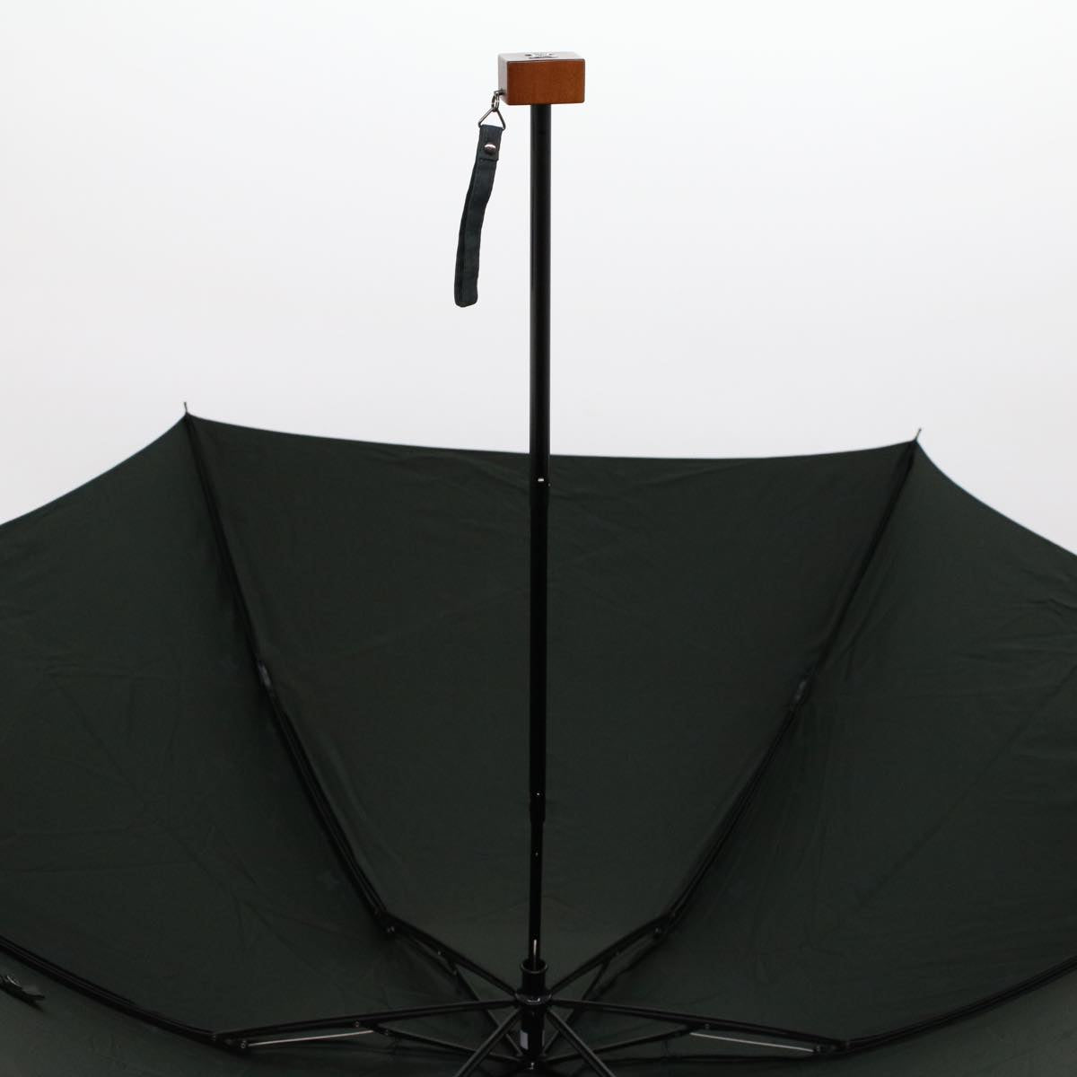 CELINE Macadam Canvas Folding Umbrella Nylon Green Brown Auth ar9574