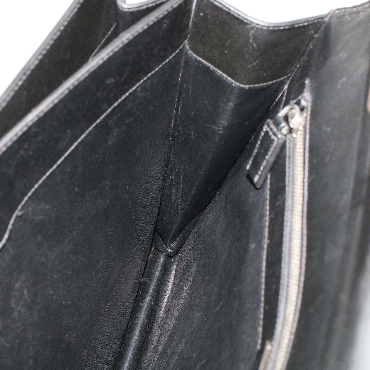 PRADA Hand Bag Safiano leather Black Auth ar9575