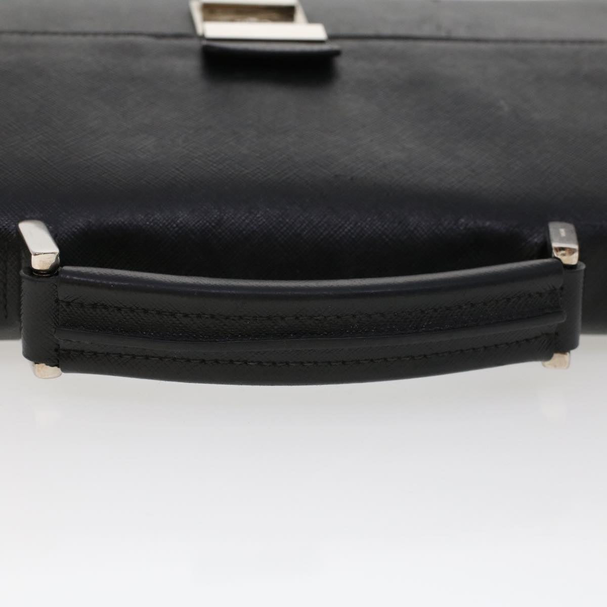PRADA Hand Bag Safiano leather Black Auth ar9575