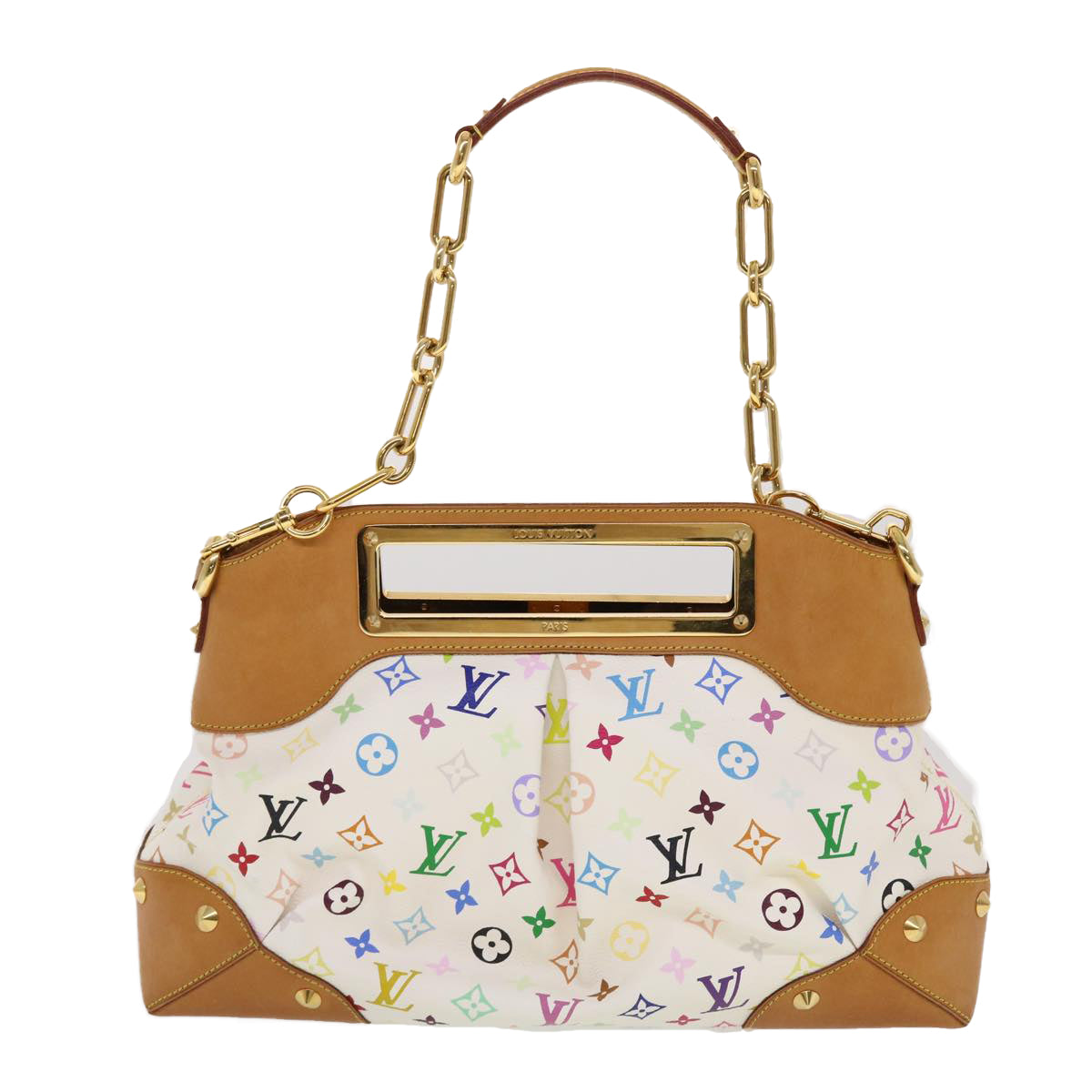 LOUIS VUITTON Monogram Multicolor Judy GM Shoulder Bag White M40253 Auth ar9578 - 0