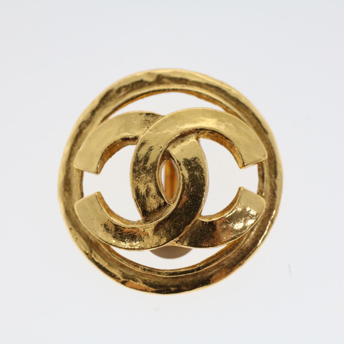 CHANEL COCO Mark Earring Gold CC Auth ar9579
